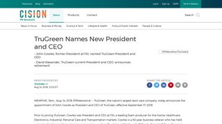 TruGreen Names New President and CEO - PR Newswire