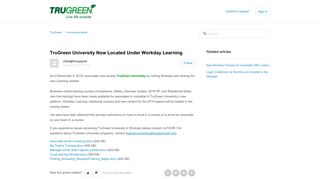 TruGreen University Now Located Under Workday Learning – TruGreen