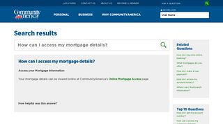 How can I access my mortgage details? - CommunityAmerica Credit ...