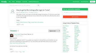 How to get to My Listings after login to Trulia? - Trulia Voices