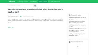 Rental Applications: What is included with the online rental ... - trulia