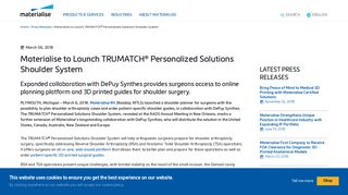 Materialise to Launch TRUMATCH® Personalized Solutions Shoulder ...