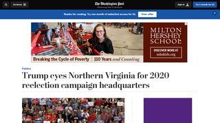 Trump eyes Northern Virginia for 2020 reelection campaign ...
