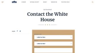 Contact the White House | The White House