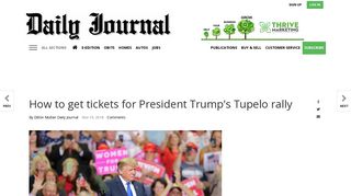 How to get tickets for President Trump's Tupelo rally | News | djournal ...
