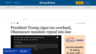 President Trump signs tax overhaul, Obamacare mandate repeal into ...