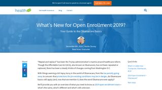 2019 Obamacare Open Enrollment - What's New? - Health eDeals