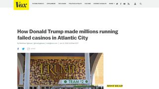 How Donald Trump made millions running failed casinos in Atlantic ...
