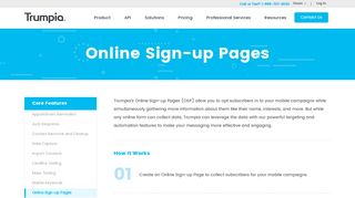 Online Sign-up Pages Through Text Messages | Trumpia