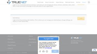 TrueNet Email & Backup Services Login
