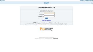 TRUPAY CORPORATION - Login - Payentry