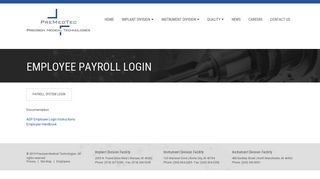 Employee Payroll Login | Precision Medical Technologies