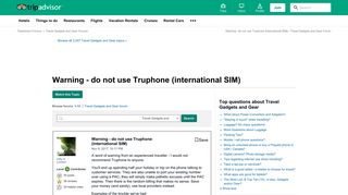 Warning - do not use Truphone (international SIM) - Travel Gadgets ...