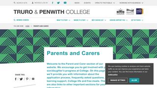 Parent and carer login - Truro and Penwith College