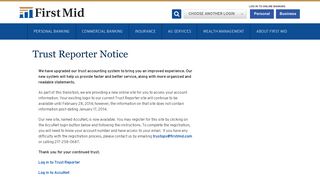 Trust Reporter Notice - First Mid-Illinois Bank & Trust