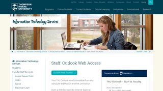 Staff Outlook Web, IT Services - Thompson Rivers University