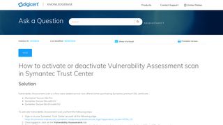 How to activate or deactivate Vulnerability Assessment scan in ...