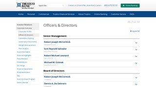 Trustco Bank - Officers & Directors - S&P Global Market Intelligence