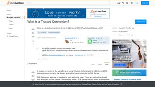 What is a Trusted Connection? - Stack Overflow