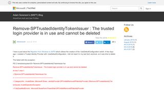 Remove-SPTrustedIdentityTokenIssuer : The trusted login provider is ...