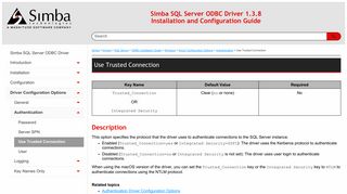 Use Trusted Connection | SQL Server - Simba Technologies