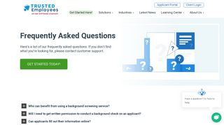 Frequently Asked Questions | Pre-Employment ... - Trusted Employees
