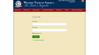 Login Information For the Historic Tours of America Media Center