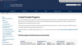 Trusted Traveler Programs | U.S. Customs and Border Protection