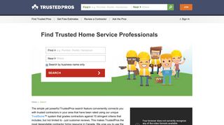 Search for Contractors, Read Reviews and Find Trusted ... - TrustedPros