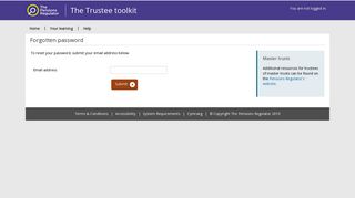 The Trustee toolkit | The Pensions Regulator | Forgotten password