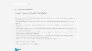 Trustly | How do I sign up for Trustly Direct Debi...
