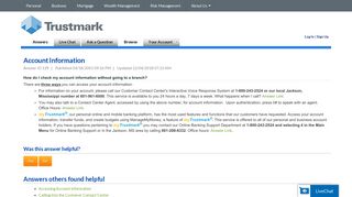 Account Information - Trustmark - Service