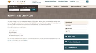 Visa Credit Union Card - TruStone Financial Federal Credit Union