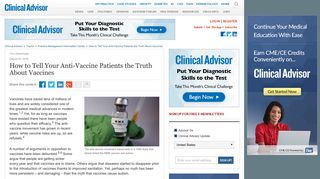 How to Tell Your Anti-Vaccine Patients the Truth About Vaccines - The ...
