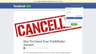 How To Cancel Your TruthFinder Account | Facebook