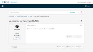 sign up for truvision health 10K - Fitbit Community