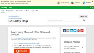 Log in to my Microsoft Office 365 email account | GoDaddy Help IN