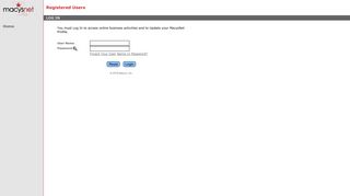 MacysNet - Registered User Log In