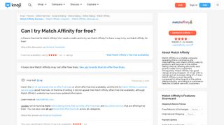 Can I try Match Affinity for free? — Knoji