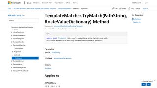 TemplateMatcher.TryMatch(PathString, RouteValueDictionary ...