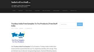 Trynbuy India Free Samples To Try Products Free Stuff India