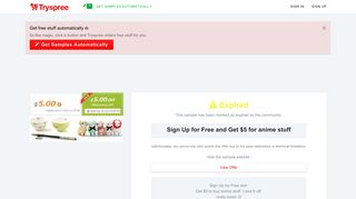 Tryspree - Sign Up for Free and Get $5 for anime stuff
