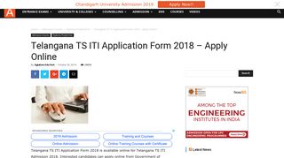 Telangana TS ITI Application Form 2018 - Apply Online | AglaSem ...