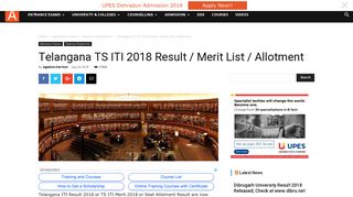 Telangana TS ITI 2018 Result / Merit List / Allotment | AglaSem ...
