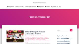 TSseduction - Free Porn Passwords