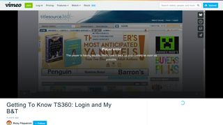 Getting To Know TS360: Login and My B&T on Vimeo