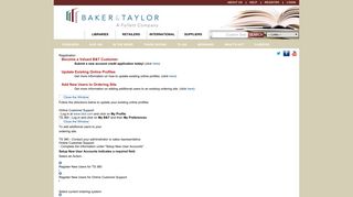 Baker & Taylor | Register User