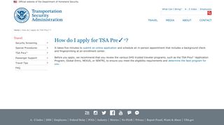 How do I apply for TSA Pre  ®? | Transportation Security Administration