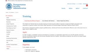 Training | Transportation Security Administration