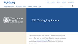 TSA Training Requirements for Non-U.S. Citizens at FlightSafety